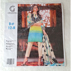 Charizma Embroidered Lawn Collection D#12-B 3-Piece Size XS